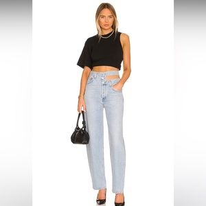 AGOLDE Broken Waistband High Rise Straight Leg Jean